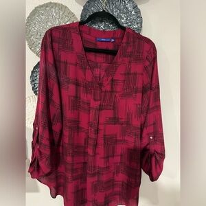 Apt. 9 Women's Burgundy Patterned Blouse